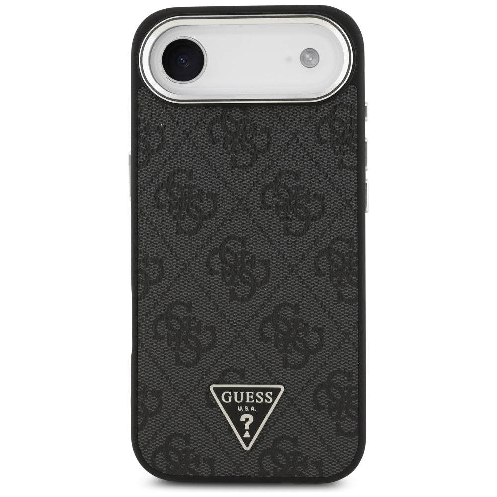 MagSafe Case for Apple iPhone 17 Air, Guess, 4G Triangle Logo, Black Silver