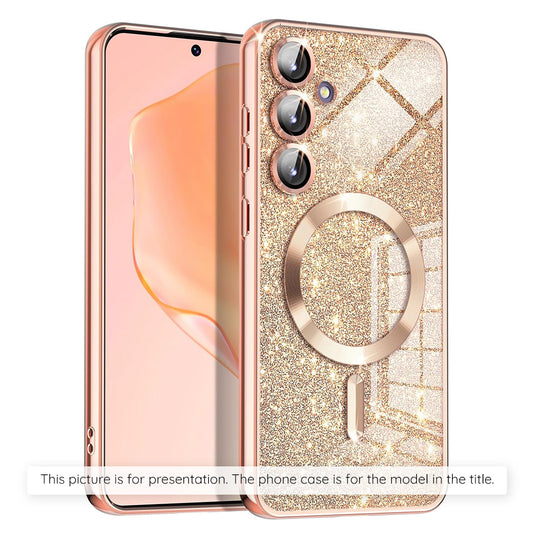 MagSafe Case for Apple iPhone 17 Air, Techsuit, Luxury Glitter, Rose Gold