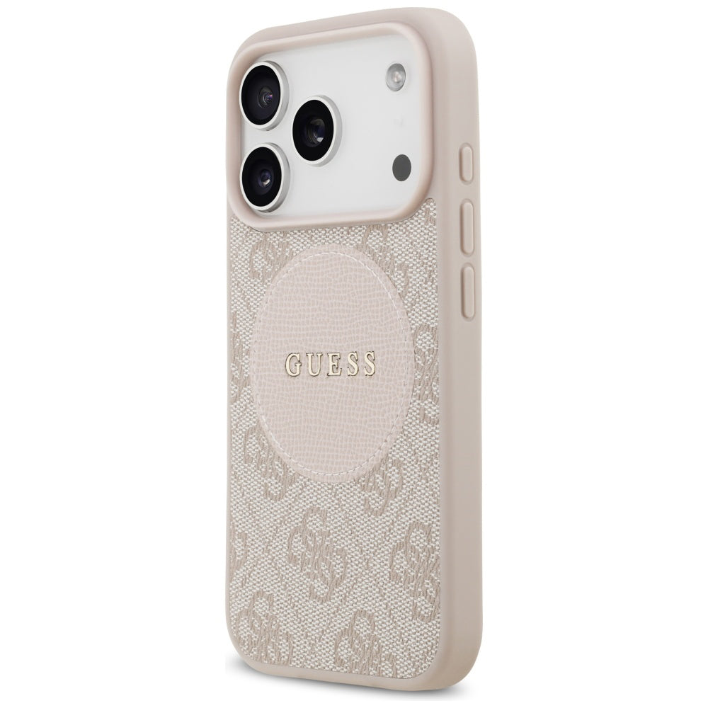 MagSafe Case for Apple iPhone 17 Pro, Guess, 4G Circle Classic Logo, Pink