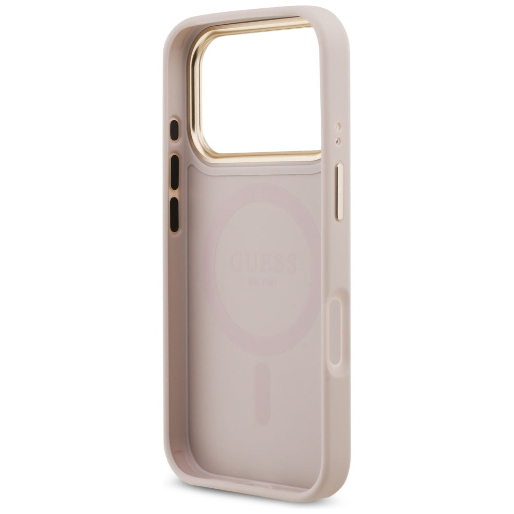 MagSafe Case for Apple iPhone 17 Pro, Guess, 4G Strass Logo, Pink