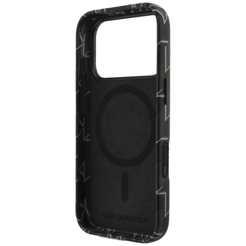 MagSafe Case for Apple iPhone 17 Pro, Karl Lagerfeld, KL Monogram Logo, Black