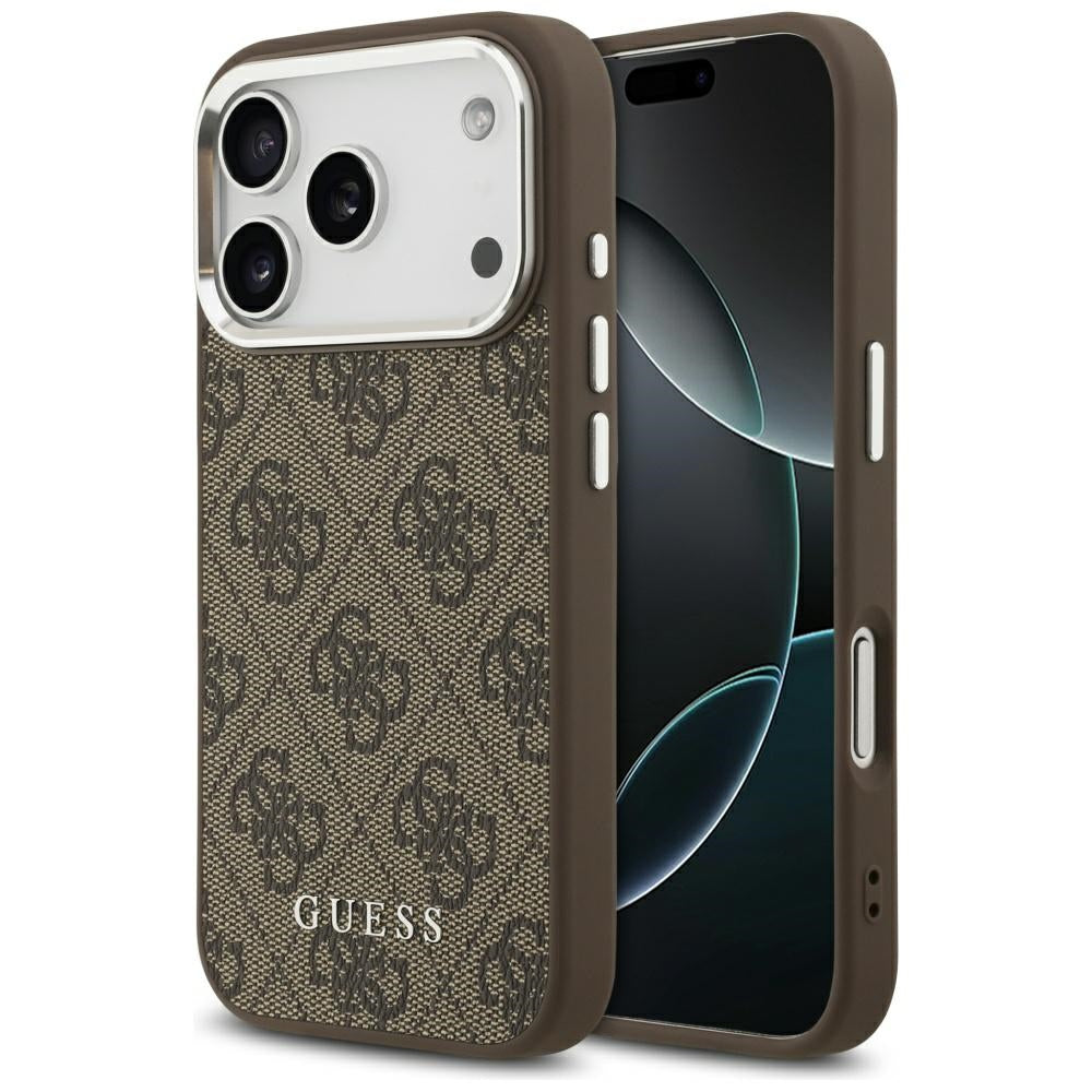 MagSafe Case for Apple iPhone 17 Pro Max, Guess, 4G Classic Logo, Brown