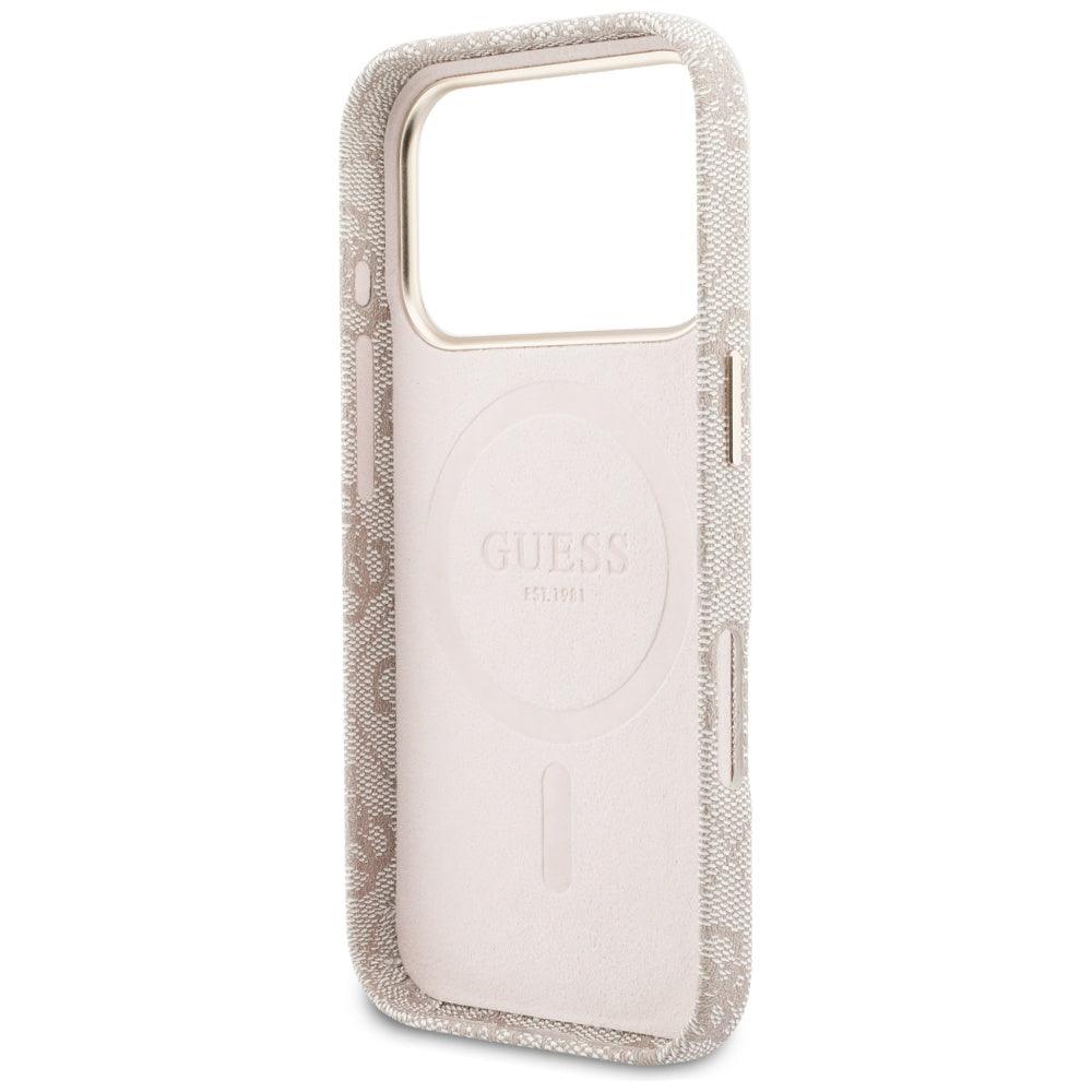 MagSafe Case for Apple iPhone 17 Pro Max, Guess, 4G Script Logo, Pink