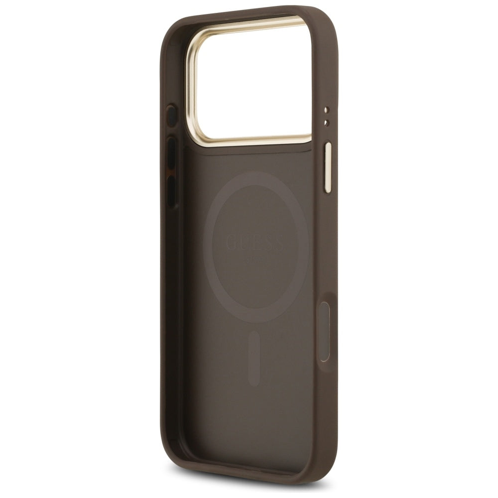 MagSafe Case for Apple iPhone 17 Pro Max, Guess, 4G Stripe, Brown