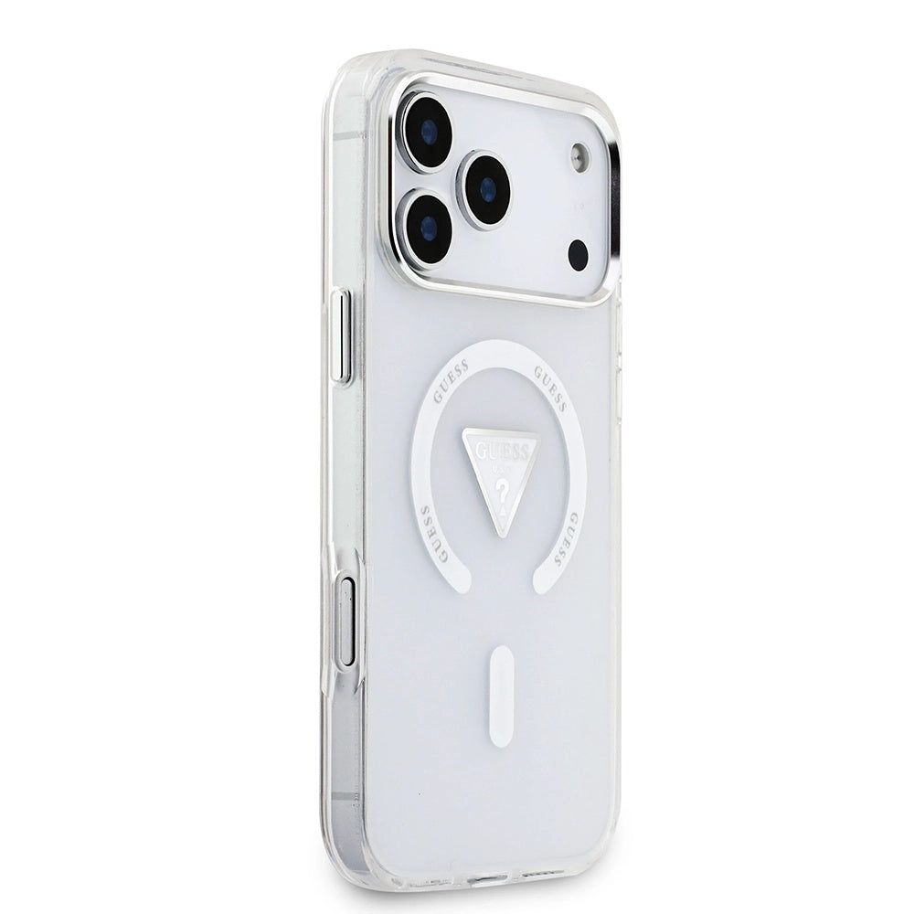 MagSafe Case for Apple iPhone 17 Pro Max, Guess, IML Gradient Triangle Logo, Transparent