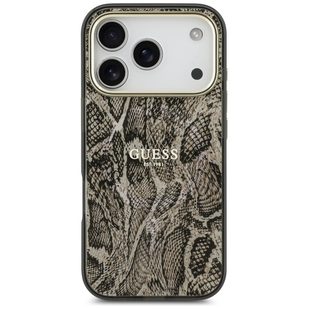 MagSafe Case for Apple iPhone 17 Pro Max, Guess, Python Pattern, Brown
