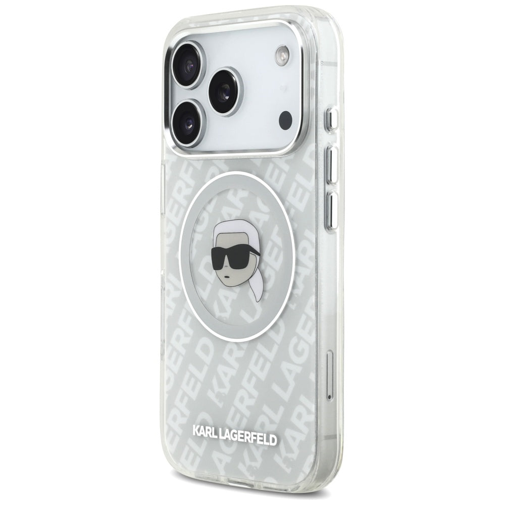 MagSafe Case for Apple iPhone 17 Pro Max, Karl Lagerfeld, IML Karl's Head, Grey