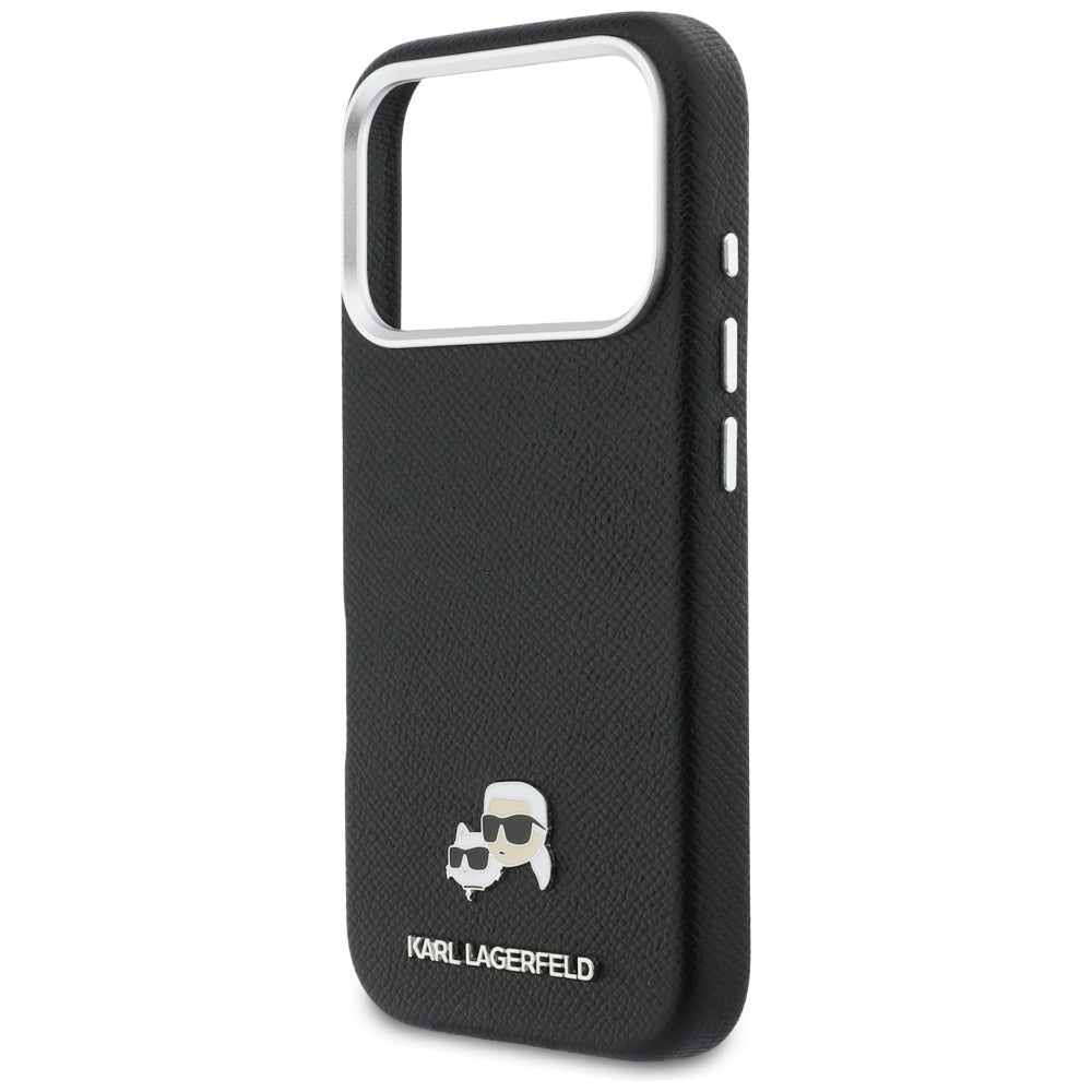 MagSafe Case for Apple iPhone 17 Pro Max, Karl Lagerfeld, Karl & Choupette Head's Pin, Black