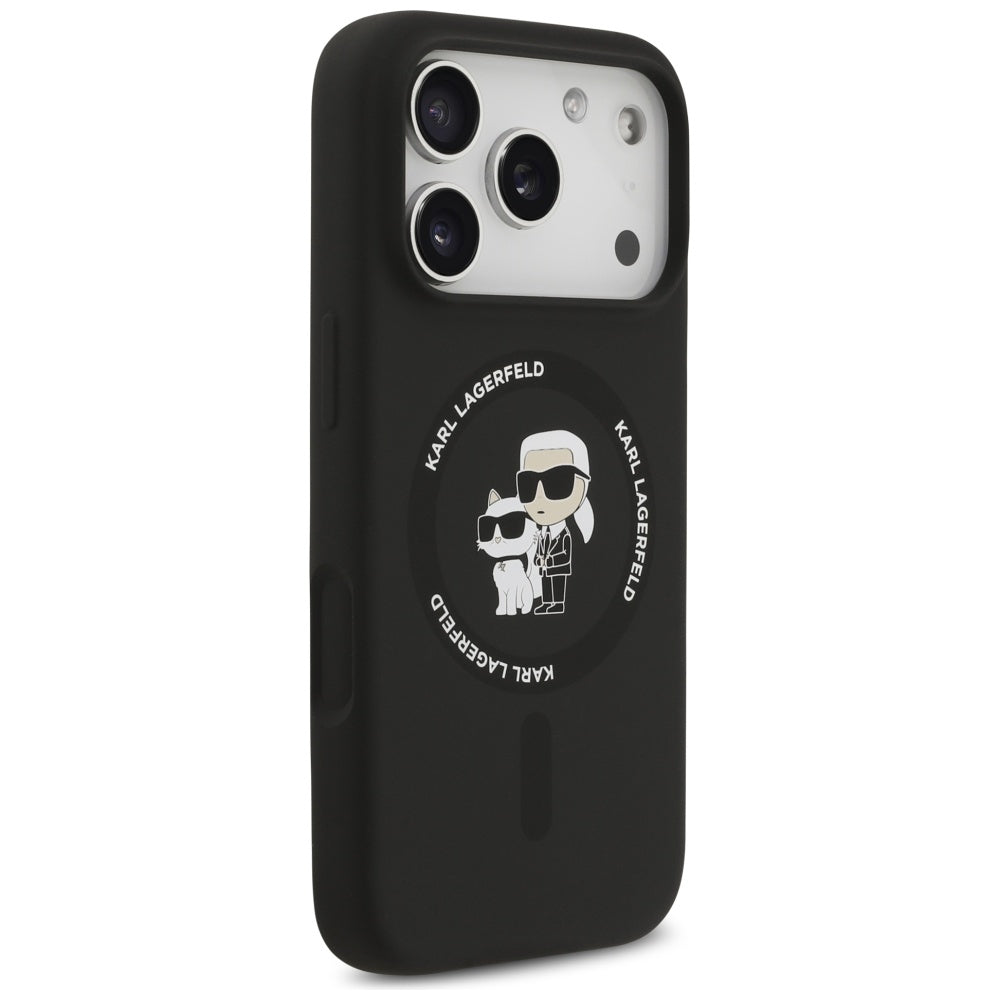 MagSafe Case for Apple iPhone 17 Pro Max, Karl Lagerfeld, Ring Karl & Choupette, Black