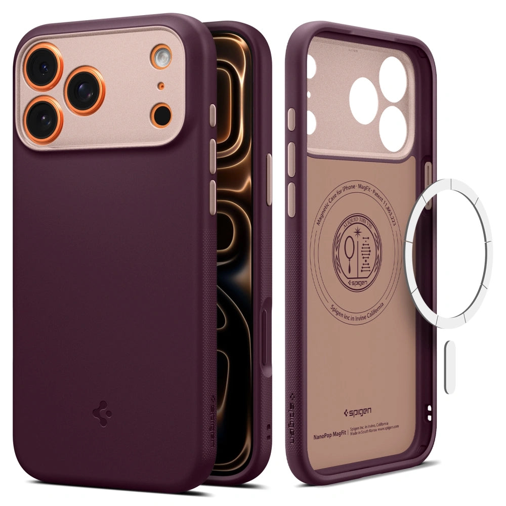 MagSafe Case for Apple iPhone 17 Pro Max, Spigen, Caseology Nano Pop, Burgundy ACS10261