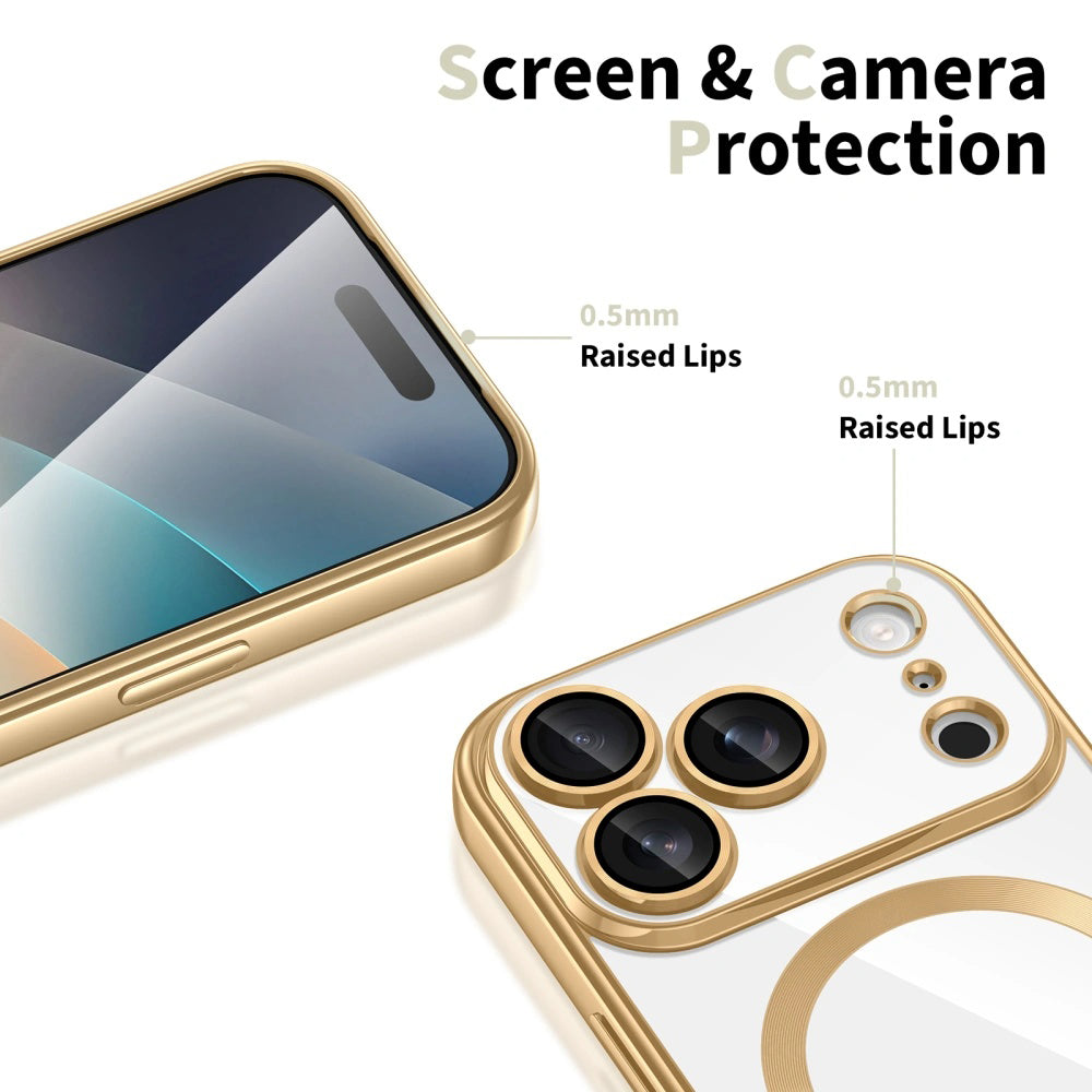 MagSafe Case for Apple iPhone 17 Pro, Techsuit, Luxury Crystal, Gold