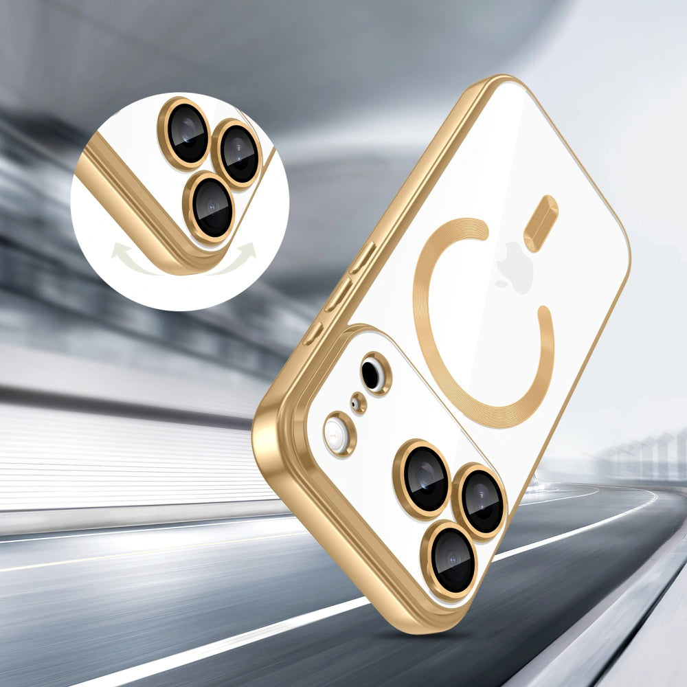 MagSafe Case for Apple iPhone 17 Pro, Techsuit, Luxury Crystal, Gold