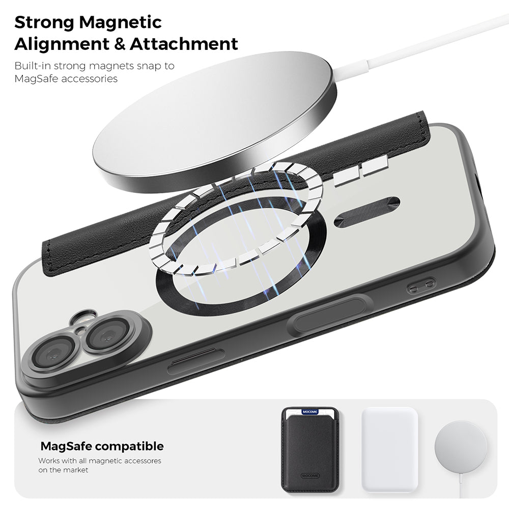 MagSafe Case for Apple iPhone 17 Pro, Techsuit, SmartMag Book, Brown