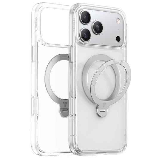 MagSafe Case for Apple iPhone 17 Pro, Torras, Ostand Spin, Transparent