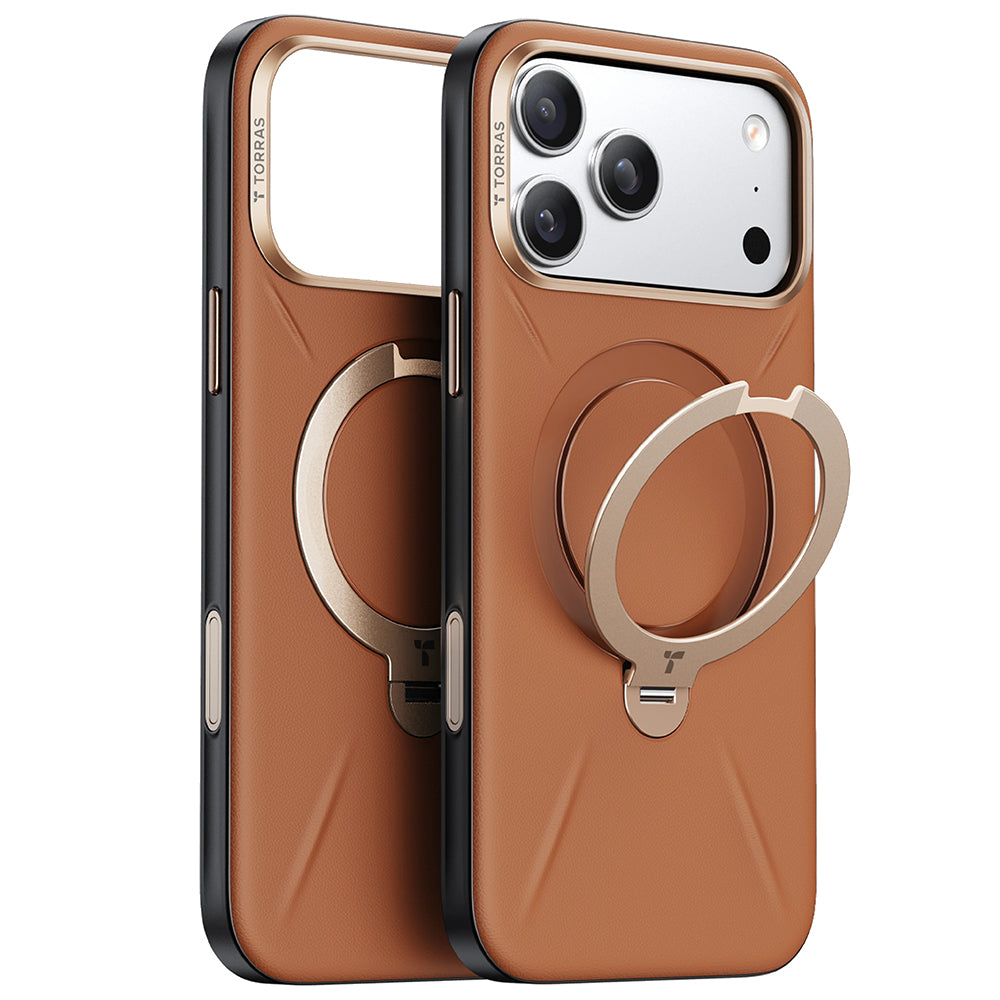 MagSafe Case for Apple iPhone 17 Pro, Torras, QPRO Leather, Brown