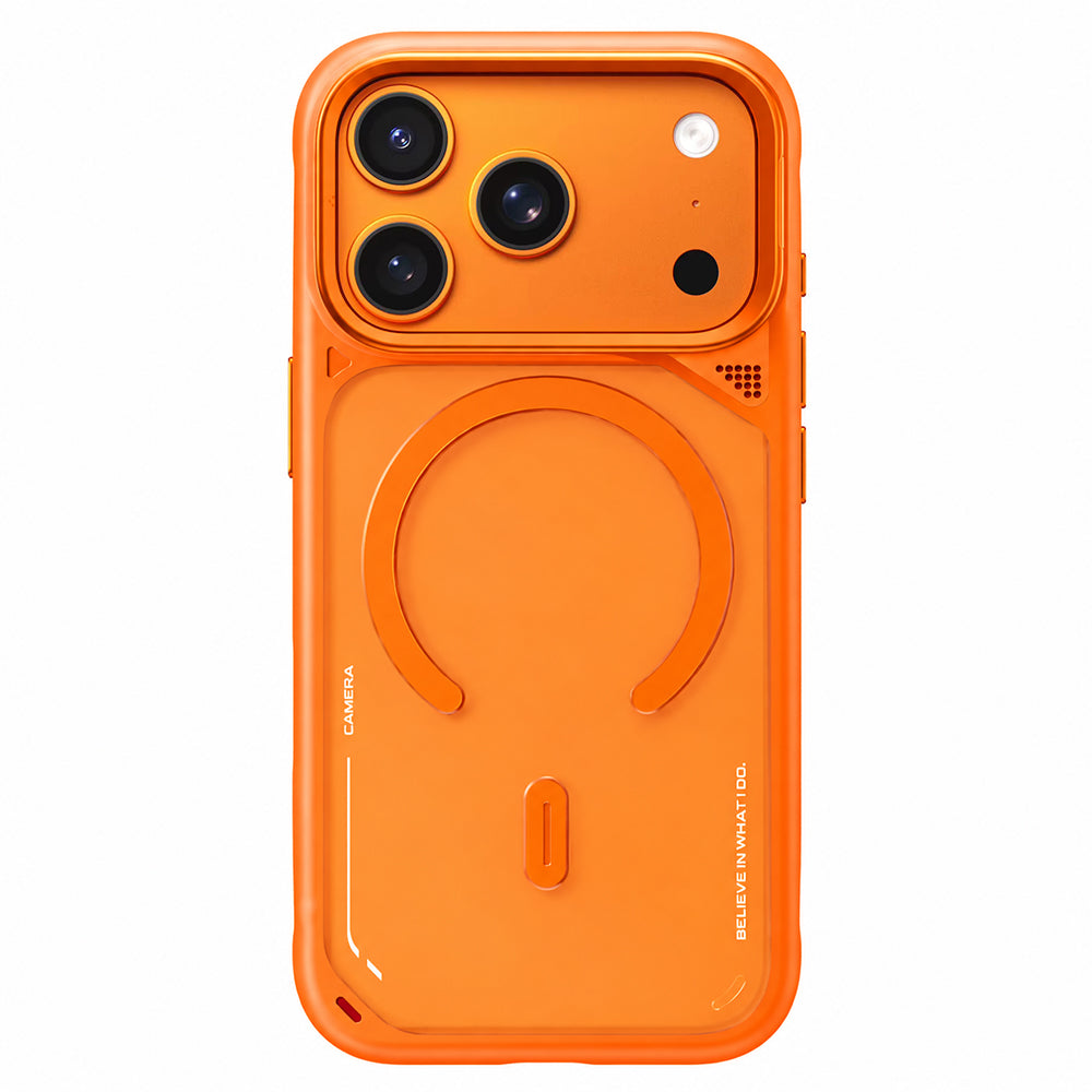 MagSafe Case for Apple iPhone 18 Pro / 17 Pro, Blueo, Heat Dissipation Stand, Satin Orange