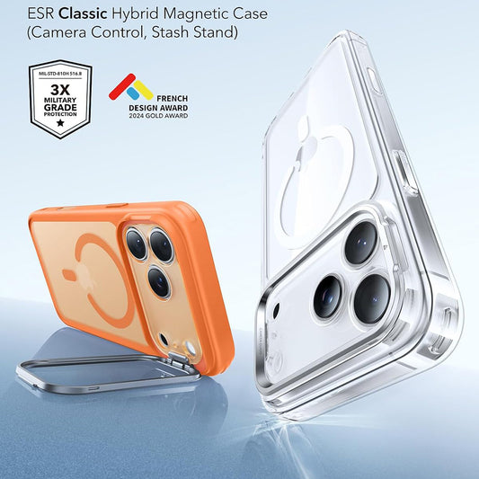 MagSafe Case for Apple iPhone 18 Pro Max / 17 Pro Max, ESR, Classic Hybrid Kickstand, Satin Orange