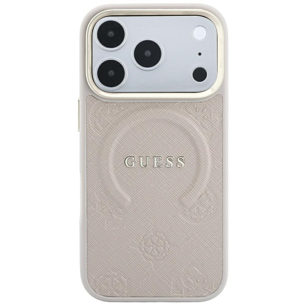 MagSafe Case for Apple iPhone 18 Pro Max / 17 Pro Max, Guess, Saffiano Peony Ring, Pink