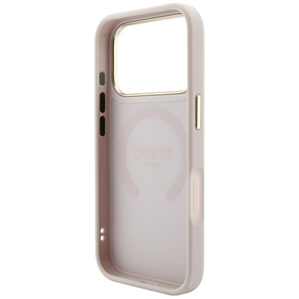 MagSafe Case for Apple iPhone 18 Pro Max / 17 Pro Max, Guess, Saffiano Peony Ring, Pink