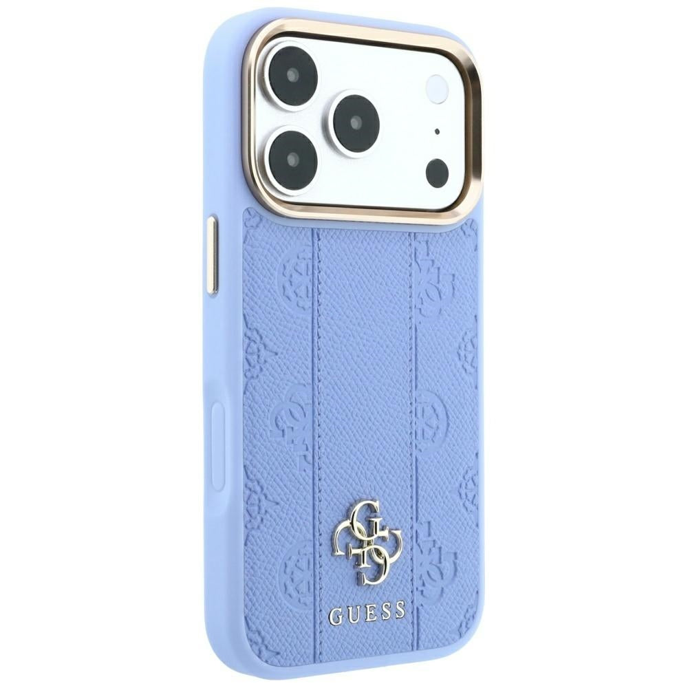 MagSafe Case for Apple iPhone 18 Pro Max / 17 Pro Max, Guess, Stripe Peony 4G, Blue