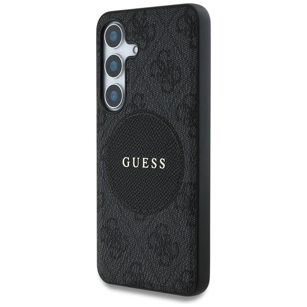 MagSafe Case for Samsung Galaxy S25+ S936, Guess, 4G Circle Classic Logo, Black