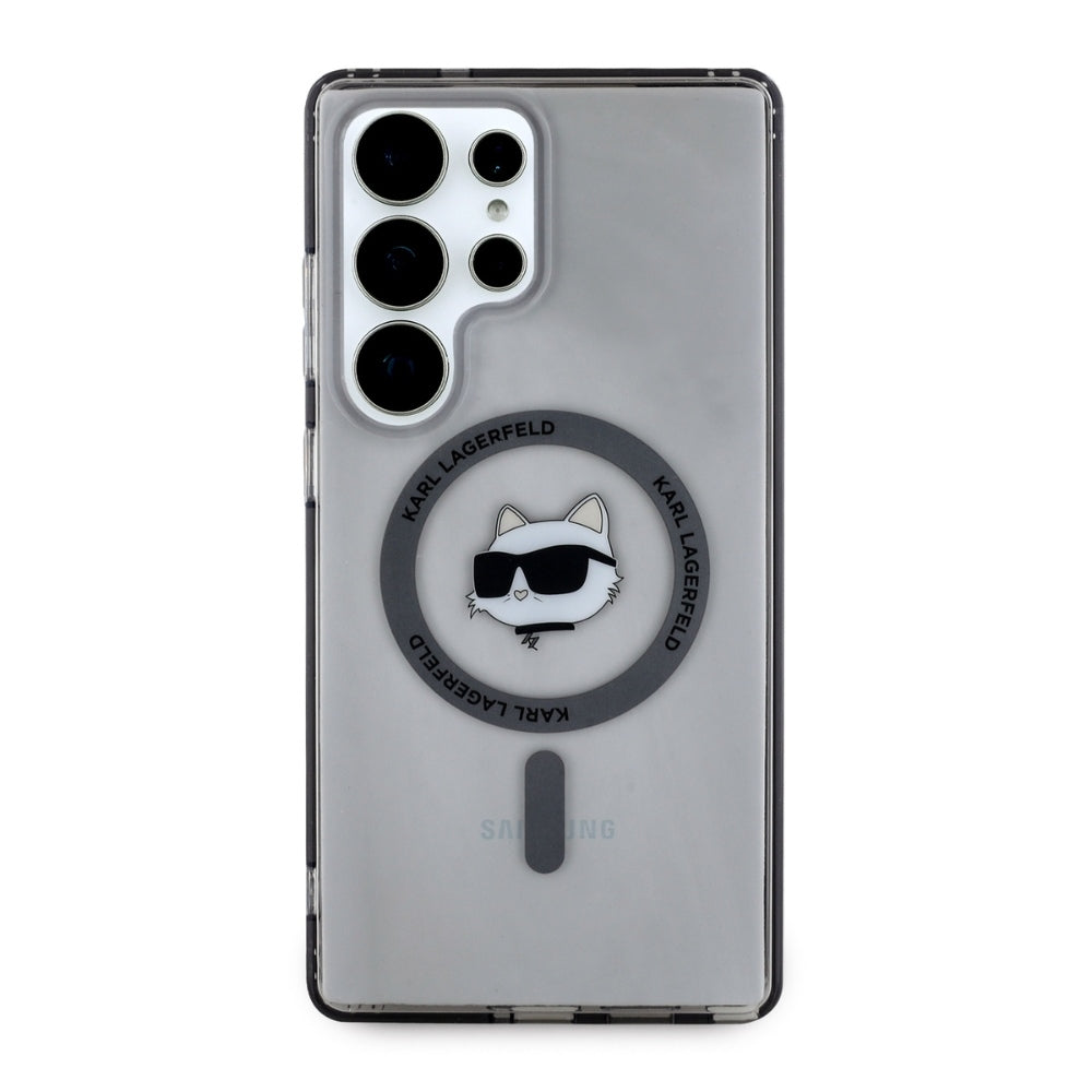MagSafe Case for Samsung Galaxy S25 Ultra S938, Karl Lagerfeld, IML Choupette's Head, Black