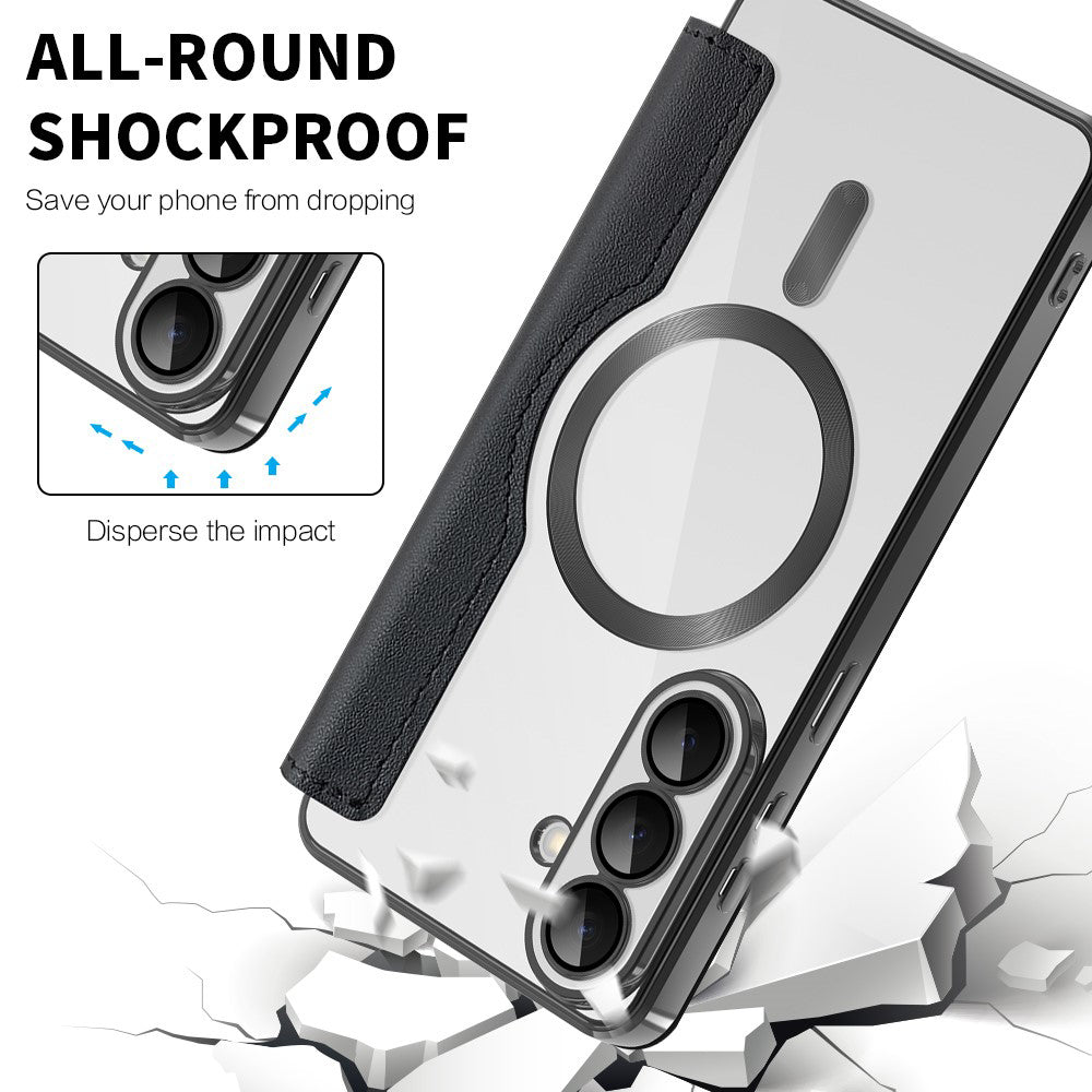 MagSafe Case for Samsung Galaxy S26 S942, Techsuit, SmartMag Book, Black