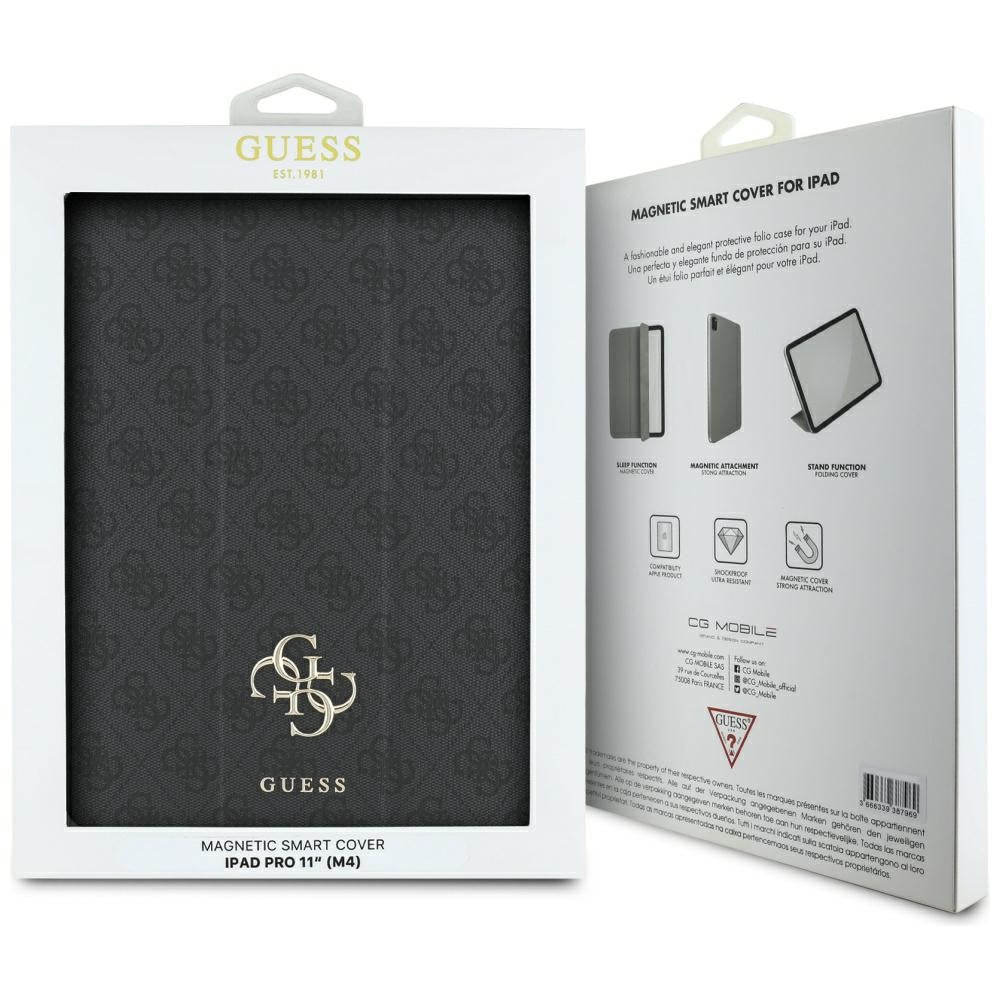 Case for Apple iPad Pro 11 (2024), Guess, 4G Big Logo, Black