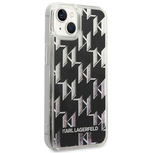 Case for Apple iPhone 14 Plus, Karl Lagerfeld, Liquid Glitter Monogram, Black