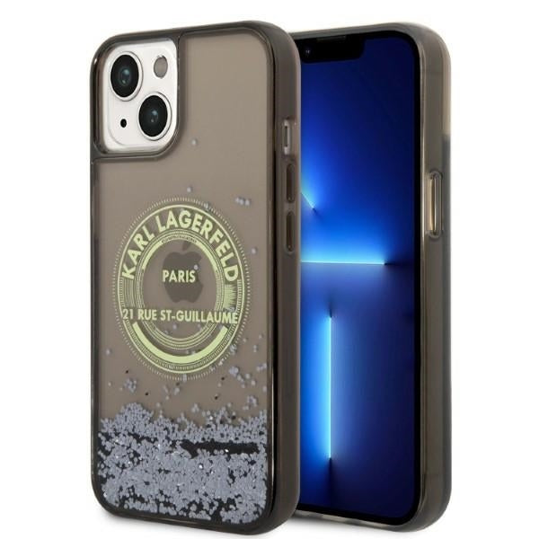 Case for Apple iPhone 14 Plus, Karl Lagerfeld, Liquid Glitter RSG, Black