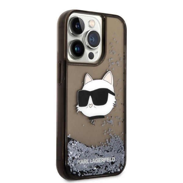 Case for Apple iPhone 14 Pro Max, Karl Lagerfeld, Glitter Choupette's Head, Black