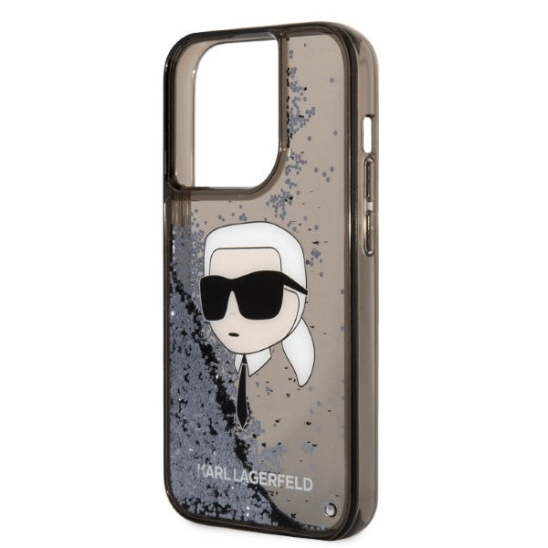 Case for Apple iPhone 14 Pro Max, Karl Lagerfeld, Glitter Karl's Head, Black