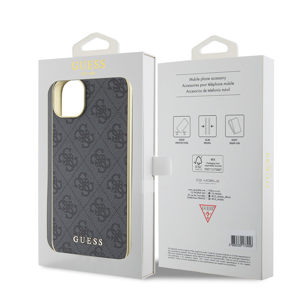 Case for Apple iPhone 15 Plus, Guess, 4G Charm, Grey