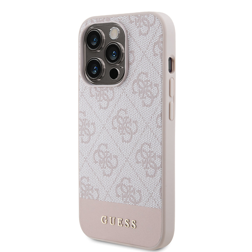 Case for Apple iPhone 15 Pro Max, Guess, 4G Stripe, Pink