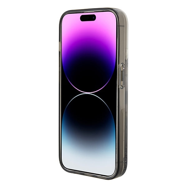 Case for Apple iPhone 15 Pro Max, Karl Lagerfeld, Liquid Glitter Ikonik Karl, Transparent