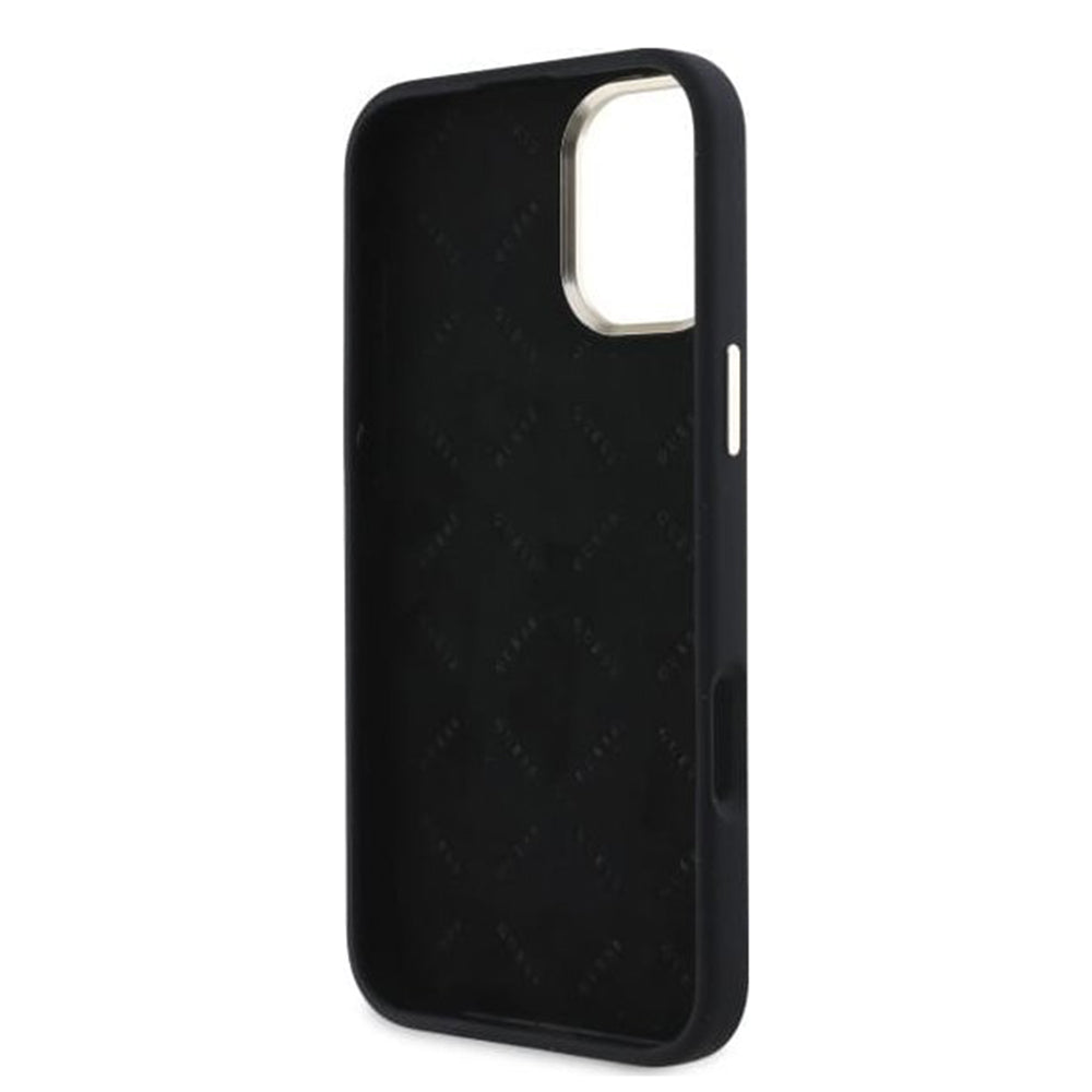 Case for Apple iPhone 16, Guess, Strass 4G Logo, Black
