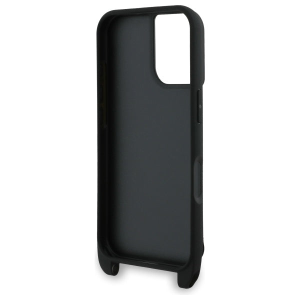 Case for Apple iPhone 16, Karl Lagerfeld, Saffiano Crossbody Metal Pin Karl & Choupette, White
