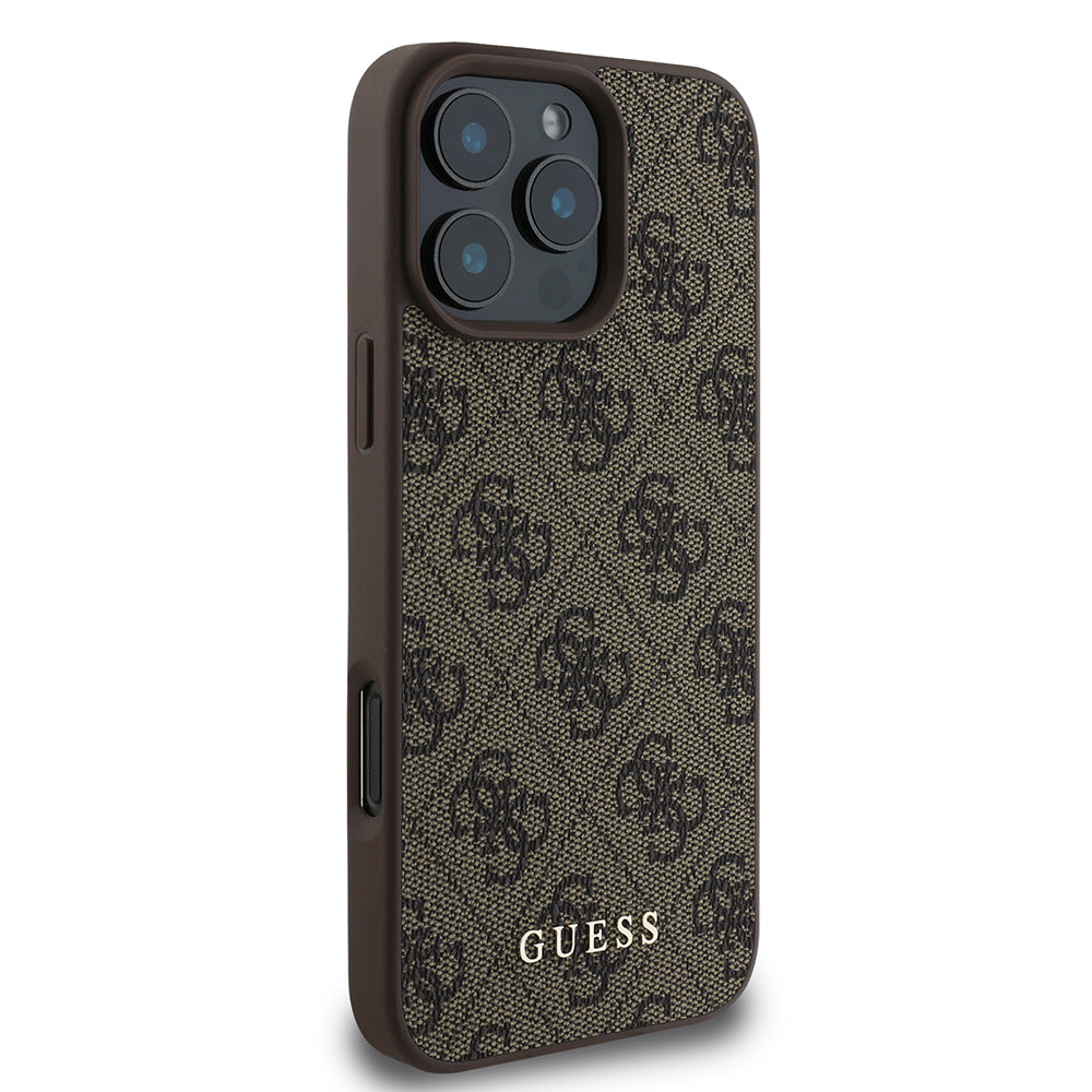 Case for Apple iPhone 16 Pro, Guess, 4G Classic, Brown