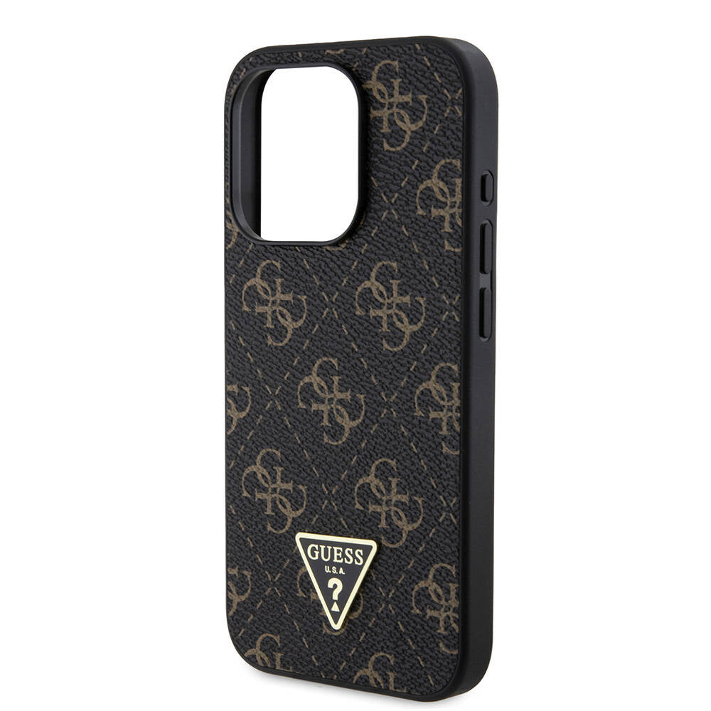 Case for Apple iPhone 16 Pro, Guess, 4G Triangle Logo, White