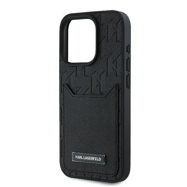 Case for Apple iPhone 16 Pro Max, Karl Lagerfeld, Cardslots Monogram, Black
