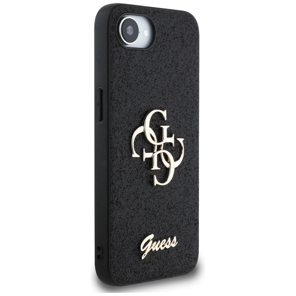 Case for Apple iPhone 17e / 16e, Guess, Fixed Glitter Big 4G, Black