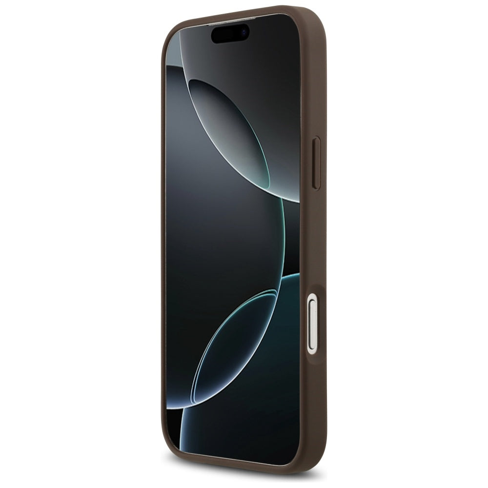 Case for Apple iPhone 17 Pro Max, Guess, 4G Double Card Triangle, Brown