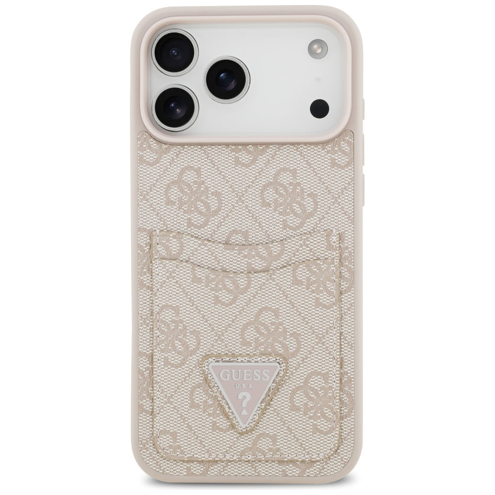 Case for Apple iPhone 17 Pro Max, Guess, 4G Double Card Triangle, Pink