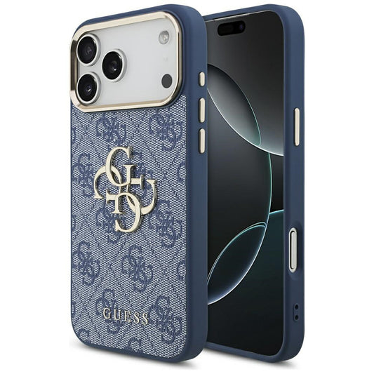 Case for Apple iPhone 17 Pro Max, Guess, Big 4G Logo Classic, Golden Blue