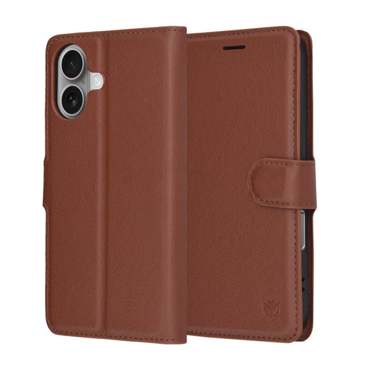 Case for Apple iPhone 17, Techsuit, Leather Folio, Brown