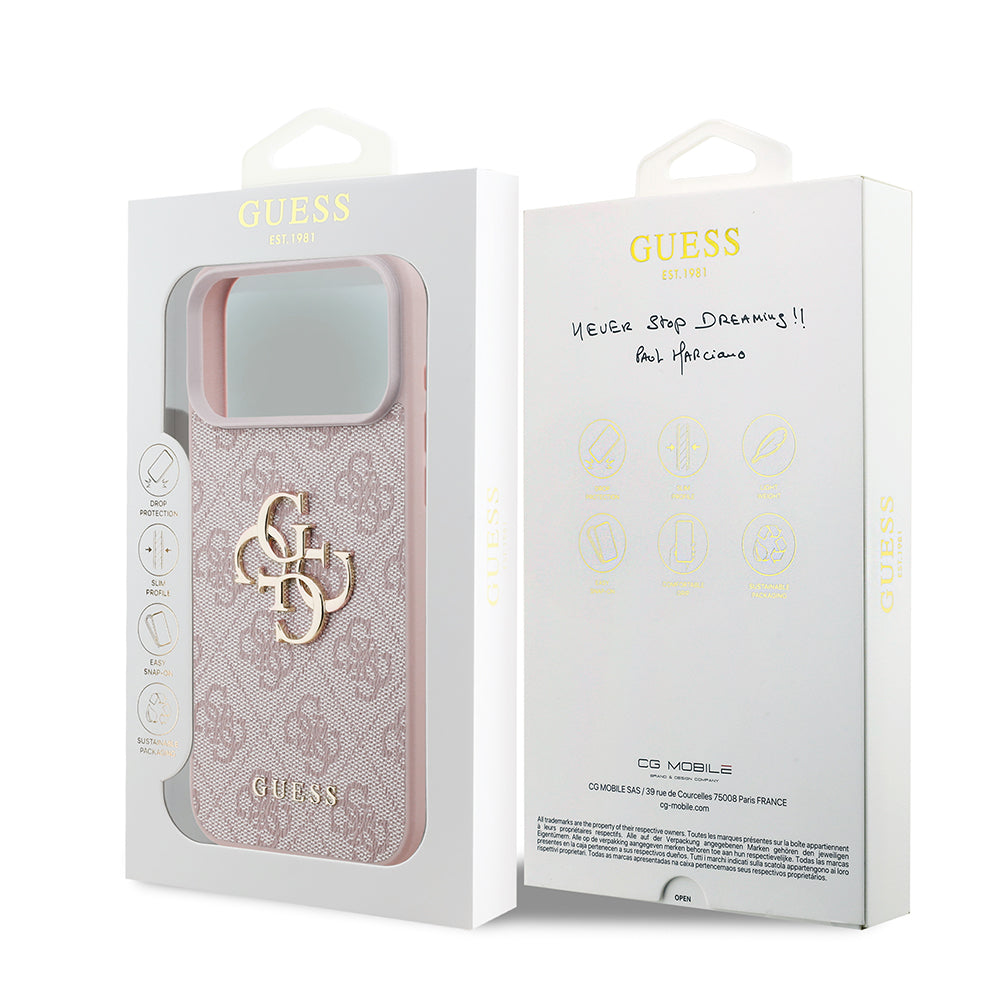 Case for Apple iPhone 18 Pro / 17 Pro, Guess, 4G Big Logo, Pink