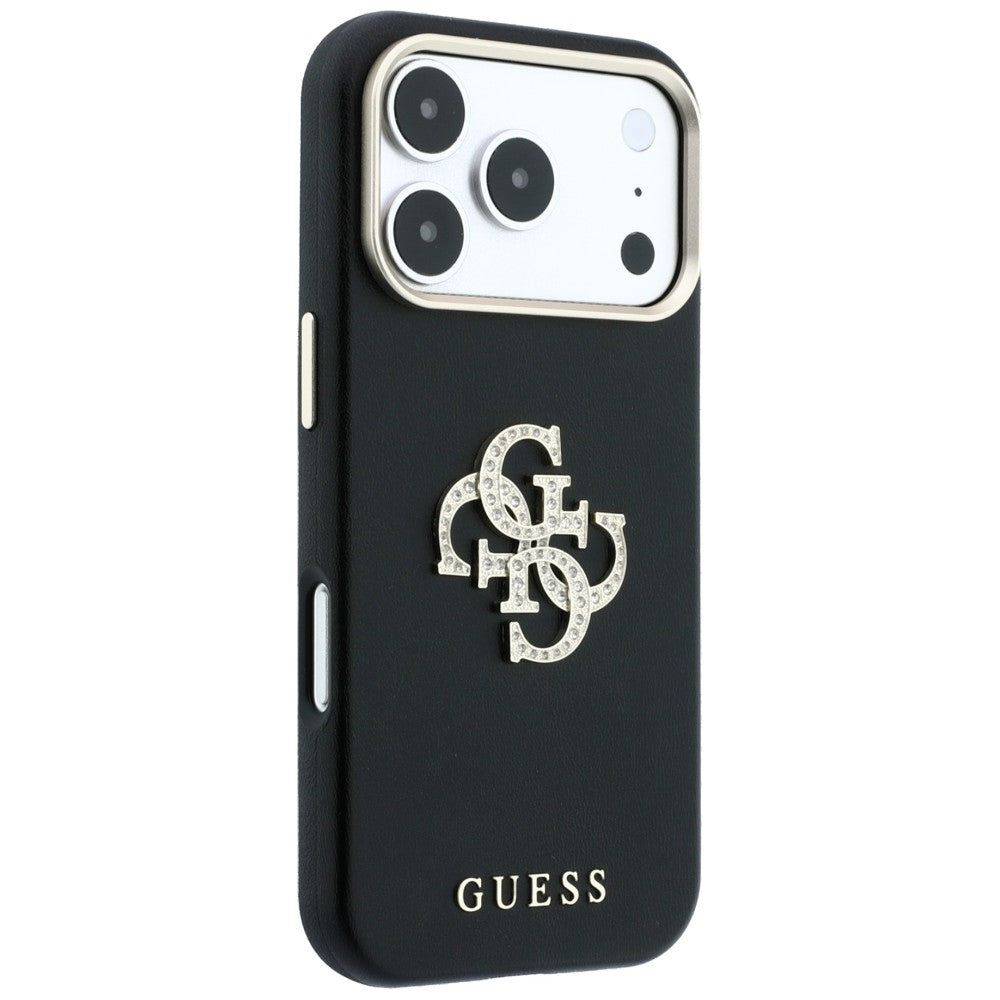 Case for Apple iPhone 18 Pro / 17 Pro, Guess, Smooth Big Strass Logo, Burgundy