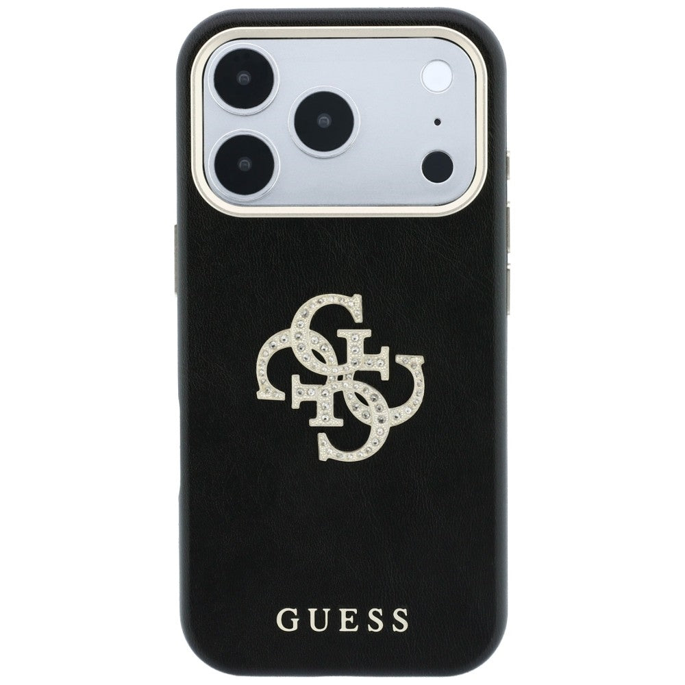 Case for Apple iPhone 18 Pro Max / 17 Pro Max, Guess, Smooth Big Strass Logo, Burgundy