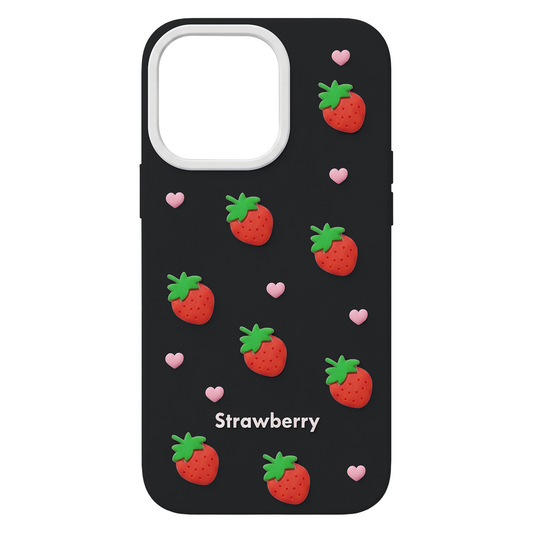 Case for Apple iPhone 17 Pro, OEM, Strawberry, Black