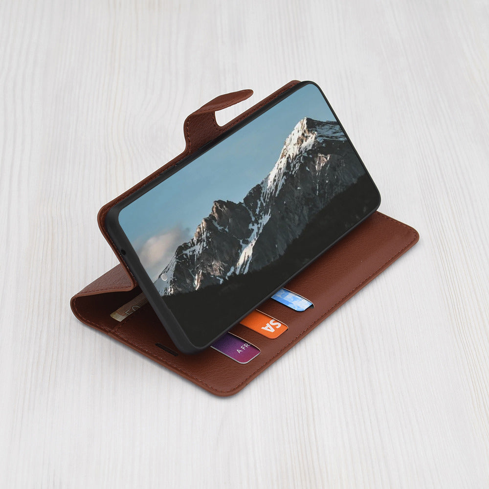 Case for Honor X5c Plus, Techsuit, Leather Folio, Brown